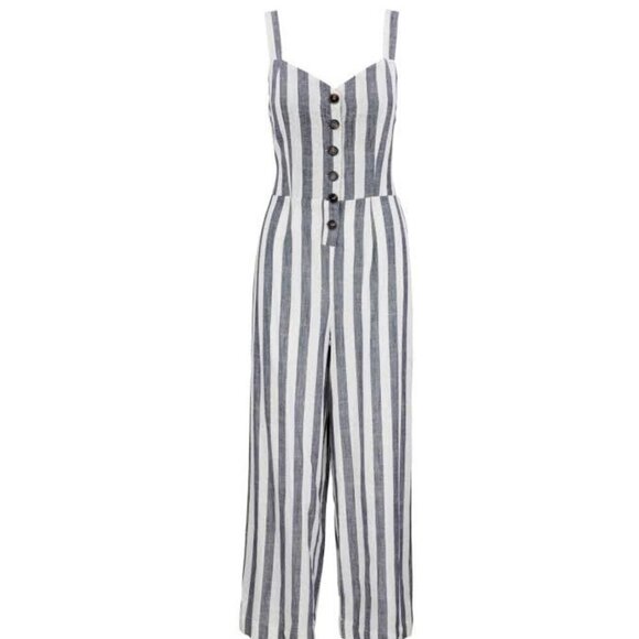 Japna Pants - Japna Women's Striped Back-Tie Jumpsuit -  L